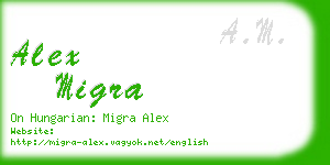 alex migra business card